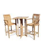 Windsor&#39;s Genuine Grade A Teak Nassau 27&quot; Square Dropleaf Bar Table w/2 ... - $1,995.00