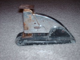 Vintage 1940&#39;s Parrot Speed Fastener Corp. Stapler Chrome and Black Rusty Patina - £33.74 GBP