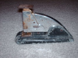 Vintage 1940&#39;s Parrot Speed Fastener Corp. Stapler Chrome and Black Rusty Patina - £32.99 GBP