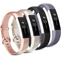4 Pack Bands Compatible With Fitbit Alta / Alta Hr Bands, Soft Sport Sil... - £15.68 GBP