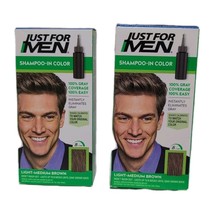 2x Just For Men Shampoo-In Color Hair Dye H-30 Light Medium Brown NEW - $19.99