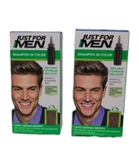 2x Just For Men Shampoo-In Color Hair Dye H-30 Light Medium Brown NEW - $367.32 MXN