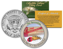 The Spoonplug * Collectible Antique Fishing Lures * Jfk Half Dollar Us Coin Coa - £6.82 GBP