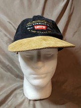Rare Levis Strauss tan suede bill black Corduroy  baseball Cap Hat suede... - $14.99