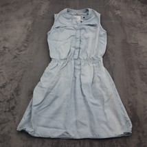 Merona Dress Womens XS Blue Sleeveless Round Neck Half Button Casual Outwear - £17.88 GBP
