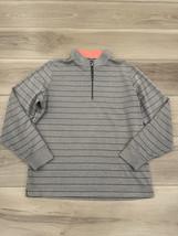 Footjoy Pullover Men Gray Striped 1/2 Zip Golf Sweater Size XL - $29.69