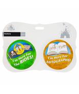 Disney&quot;I&#39;m Here for The Rides!&quot; and&quot;I&#39;m here for The Autographs&quot; Buttons - £11.06 GBP