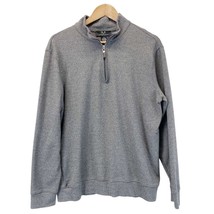 Magaschoni Sweater Mens Medium 1/4 Zip Mock Neck Gray Minimalist Classic... - $16.19