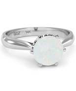 Crown Setting Opal Engagement Ring In 14k White Gold - $9,342.06 MXN