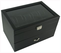  20 WATCH DISPLAY CASE GLASS TOP DUAL LEVEL HOLD 10 WATCHES ON EACH  - £47.98 GBP