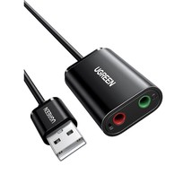 UGREEN USB to Audio Jack Sound Card Adapter with Dual TRS 3-Pole 3.5mm Headphone - £21.20 GBP