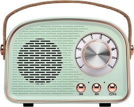 Aresrora Retro Bluetooth Speaker, Wireless Vintage Speaker,, Outdoor (Cyan). - £26.50 GBP