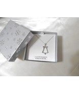Department Store 18&quot; SS Christmas Bell Diamond Pendant Necklace HL602 $100 - $785.76 MXN