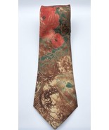 Vintage Secundum Artem Floral Necktie Red Green Brown Art To Wear Goblin... - £11.98 GBP