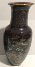Vtg Japanese Export Burgundy Golden Ceramic Vase Flowers GORGEOUS!!! - $98.00