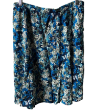 Jacklyn Smith Womens Blue Floral A Line Knee Length Skirt Size M - £10.66 GBP