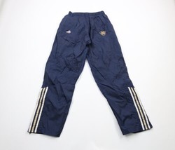 Vintage Adidas Mens Small Notre Dame University Spell Out Striped Lined Pants - £39.52 GBP