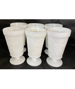 Indiana Glass 5-3/4&quot; Footed Milk Glass (6) Goblets Holds 6 oz - $42.00
