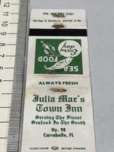 Vintage Matchbook Cover Julia Mae’s Town Inn Restaurant Carrabile FL  gm... - $12.38