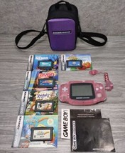 Nintendo Gameboy Advance GBA Handheld System Fuchsia Pink BUNDLE! ~ Super Clean! - £92.68 GBP