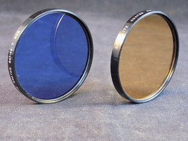 2 Coated Filter Lens Spiralite Series 7 Blue And Amber 80B &amp; 85 - £4.92 GBP