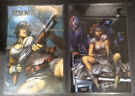 Lot of 2 TYLER KIRKHAM 11x17 Signed Prints "SCREWED" Zenoscope Oracle - $63.99
