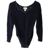 Vintage Victoria&#39;s Secret Gold Crown Label black Lace bodysuit one piece... - £32.16 GBP