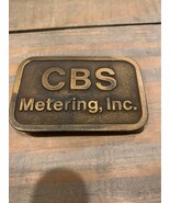 Vintage brass CBS Metering, Inc belt buckle - $14.06