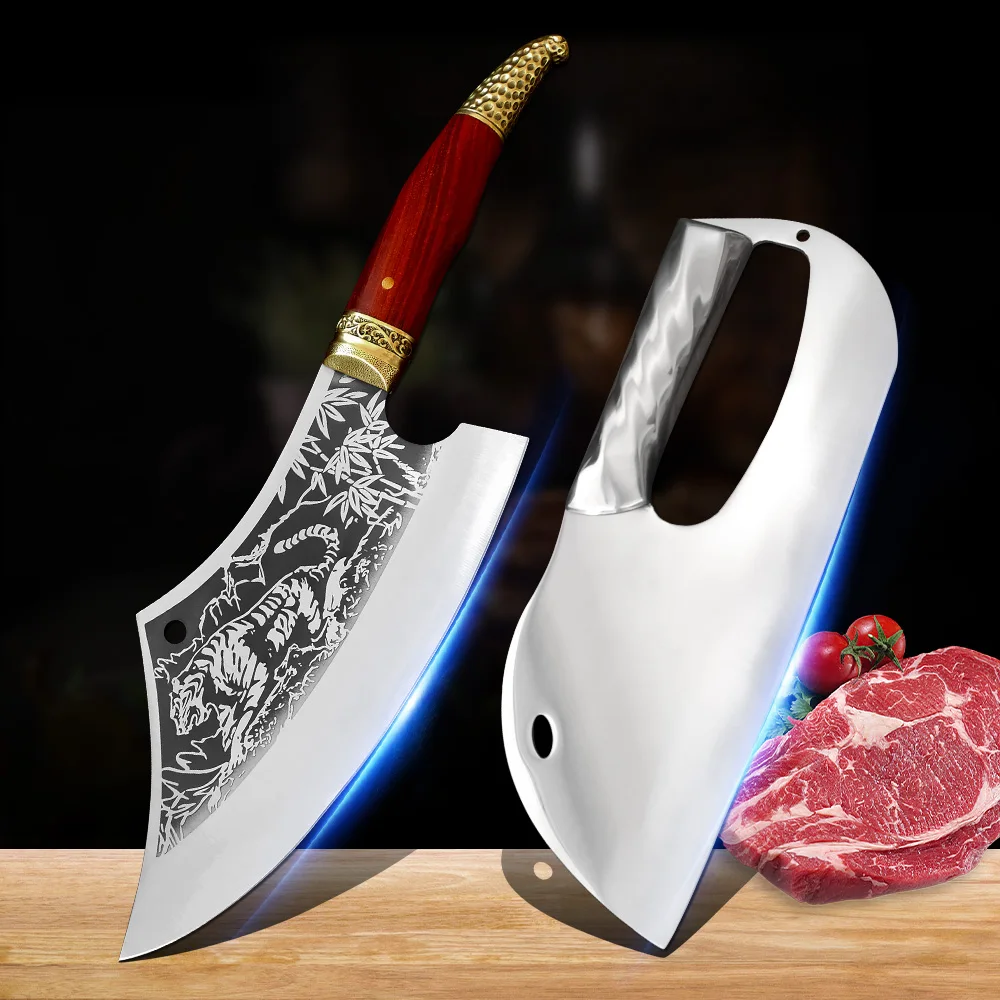 Kitchen Knives Stainless Steel Boning Butcher Knife Cleaver Meat Beef Chopping - £19.79 GBP+