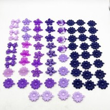 Lot of 69 PCs Plastic Purple Vintage SnapTight Barrettes Hair Clips Bows Flowers - £23.58 GBP