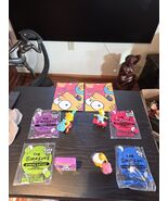 Lot Of 6 Vintage 1997 The Simpsons Subway Kids Meal Toys &amp; Bags 4 Toys, ... - $27.95
