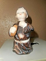 Vintage Porcelain Friar Monk Ringing Bell Figure/Very Thick Porcelain VE... - $14.99