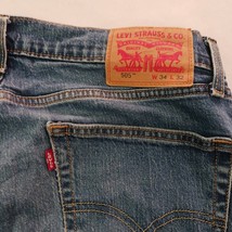 Levi's 505 Straight Regular Fit Men's Blue Denim Cotton Jeans Size (34×32) image 4