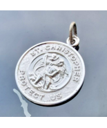 LAMODE VINTAGE 925 STERLING SILVER SAINT CHISTOPHER MEDAL PENDANT - $778.38 MXN