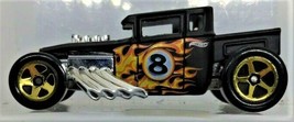 Hot Wheels BONE SHAKER Black Flames #8 2011 HW Video Game Heroes metal b... - $4.50