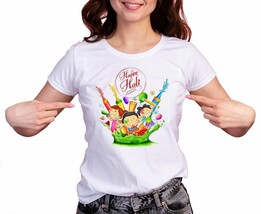 Polycotton Fabric Regular Fit Girl Women Half Sleeve T-Shirt for Festiva... - $17.81