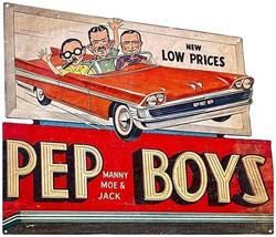 Pep Boys Advertising Laser Cut Metal Sign - £55.22 GBP