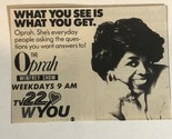The Oprah Winfrey Show Tv Series Print Ad Advertisement Vintage TPA1 - £4.63 GBP