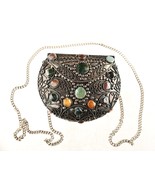 *Vintage Sajai Metal Purse Shoulder Evening Crossbody Bag Clutch Gemstones - $929.98 MXN