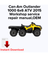 Can-Am Outlander 1000 6x6 ATV 2015 Workshop service repair manual,OEM Ma... - $20.50 CAD