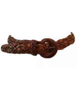 Braided Leather Belt by Omega Womens M 32&quot; Genuine Bullhide Brown Wester... - $19.18