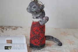 Knitted Animal Cat/Suffed Animal Cat/Tabby Cat/Stuffed Tabby Cat/Tabby Cat Gift/ - £110.04 GBP