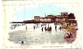 Bathing at Manhattan Beach Hotel NY Vintage Postcard 1903 - £17.40 GBP