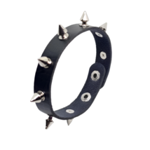 Manchette en cuir à pointes 8 Spike Bracelet Stud Rivet Spike Press Stud... - £5.15 GBP