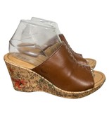 boc by Born Concept Starlet Floral Cork Slip-On Wedge Sandals Size 9 Tan... - $547.14 MXN
