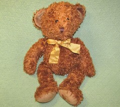 20" Russ Berrie Honey Fitz Teddy Bear Shaggy Brown Golden Ribbon Floppy Lovie - $11.34