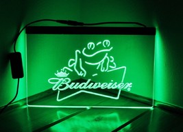 Budweiser Frog Bar Illuminated Led Neon Sign Home Decor, Bar, Pub, Lights Art  - £20.74 GBP+