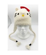 Hello Kitty Sanrio x Knit Wits deLux Knit Pilot Hat Cream Adult  One Size - $19.80