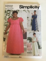Simplicity Sewing Pattern S9502 Misses Halloween Costume Gown Dress Sz 10-18 UC - £6.27 GBP