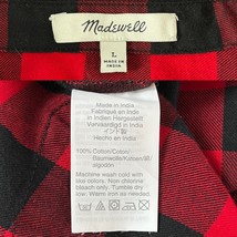 Madewell Flannel Tie-Front Shirt Large Sasha Red Buffalo Check K2765 - £23.12 GBP